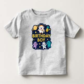 Camiseta De Bebé Birthday Boy Space Adventure