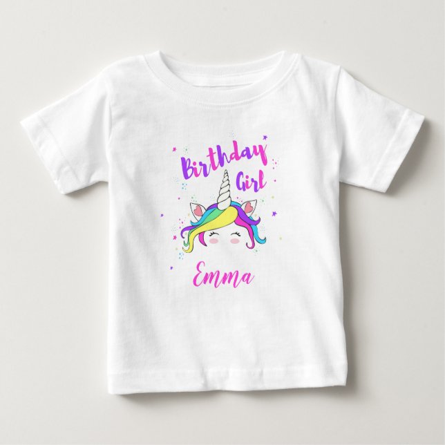 Camiseta De Bebé Birthday girl with customizable name (Anverso)