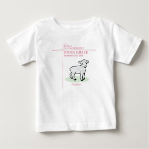 Camiseta De Bebé Bisnieta Bautizo Rosa Niña Cordero
