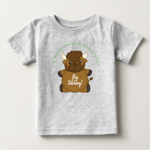 Camiseta De Bebé Bison Buffalo Baby Shower Green