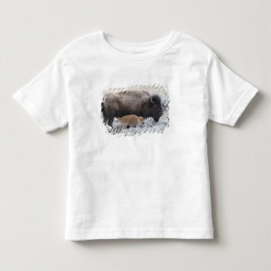 Camiseta De Bebé Bisonte vaca y ternero, Yellowstone