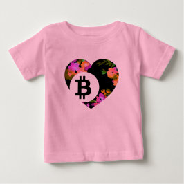 Camiseta De Bebé BITCOIN/CORAZÓN FLORAL-Onsie con Tutu