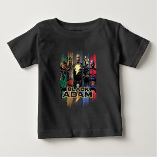 Camiseta De Bebé Black Adam Characters In Stripes Graphic