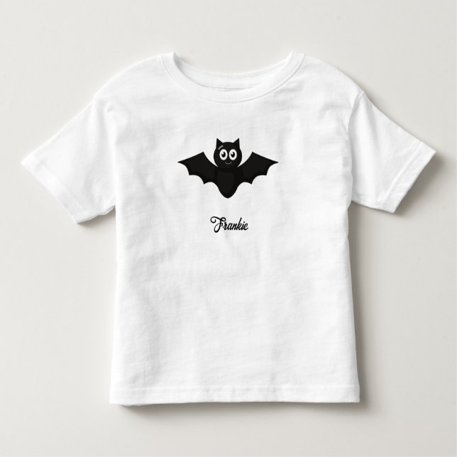 Camiseta De Bebé Black Bat Personalized Name Toddler T-shirt (Anverso)