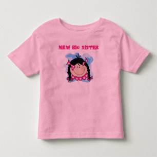 Camiseta De Bebé Black Hair New Big Sister