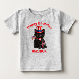 Camiseta De Bebé Black Kitten (1c) Patriotic Kid T-Shirt