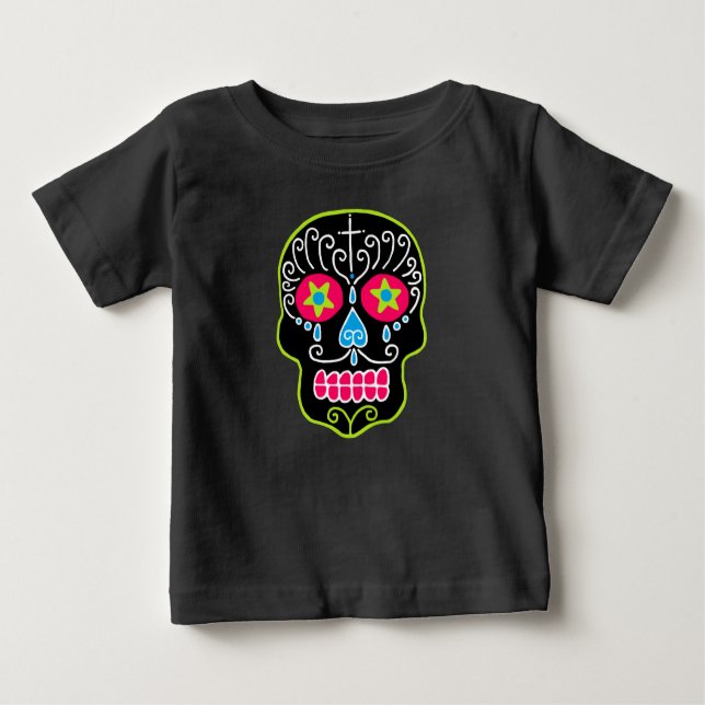 Camiseta De Bebé Black Sugar Skull (Anverso)