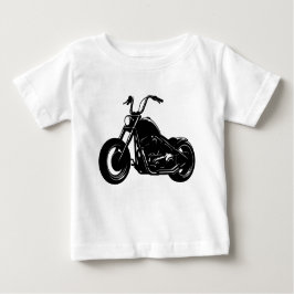 Camiseta De Bebé Black White Classic Cruiser Motorcycle Vector Art