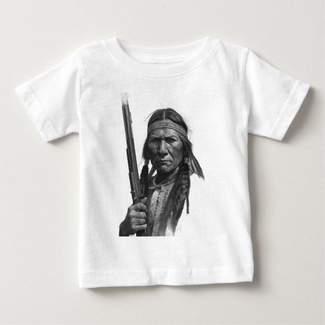 Camiseta De Bebé Black & White Geronimo (Anverso)