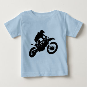 Camiseta De Bebé Black White Pop Art Motocross Motoryle Sport