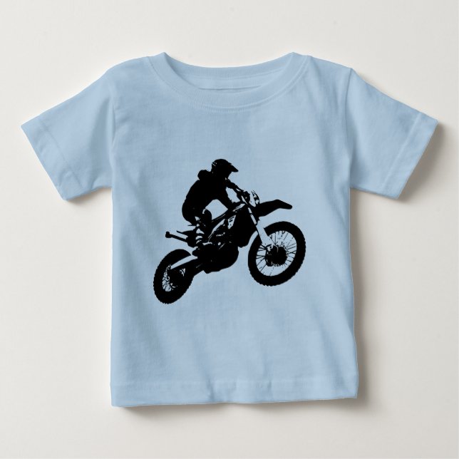 Camiseta De Bebé Black White Pop Art Motocross Motoryle Sport (Anverso)
