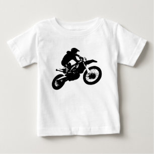 Camiseta De Bebé Black White Pop Art Motocross Motoryle Sport