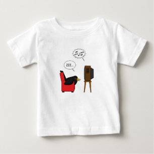 Camiseta De Bebé Blackbird durmiendo frente al cómic de la TV