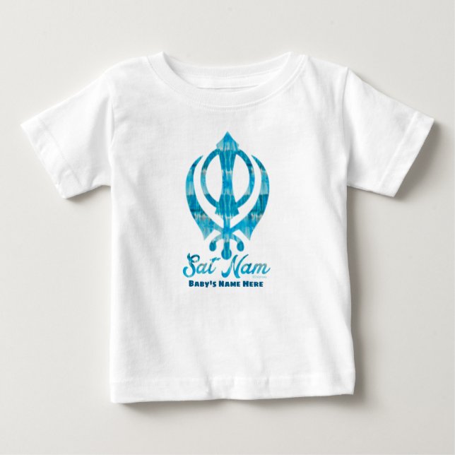 Camiseta De Bebé Blanco personalizado de Sat Nam Khanda (Anverso)