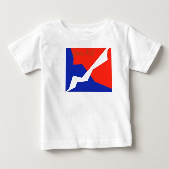 Camiseta De Bebé Blanco Rojo Azul (Anverso)