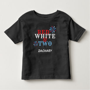 Camiseta De Bebé Blanco Rojo Personalizado y Segundo Cumpleaños