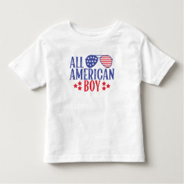 Camiseta De Bebé Blanco rojo y azul para todo niño americano