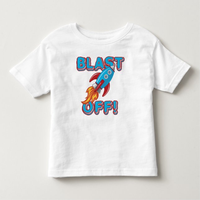Camiseta De Bebé Blast Off Rocket Ship (Anverso)