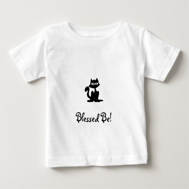 Camiseta De Bebé Blessed Be Baby Black Cat (Anverso)