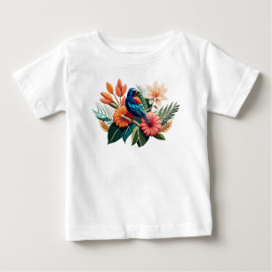Camiseta De Bebé Bliss tropical: Una Fusión Vibrante de la Flora