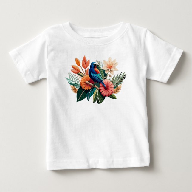 Camiseta De Bebé Bliss tropical: Una Fusión Vibrante de la Flora (Anverso)