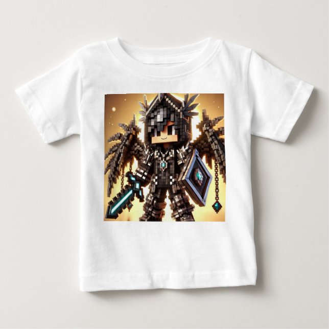 Camiseta De Bebé Blockstyle Dragon oscuro Diamond Sword (Anverso)