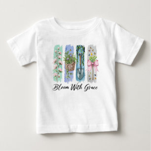 Camiseta De Bebé Bloom con arte floral Grace Garden