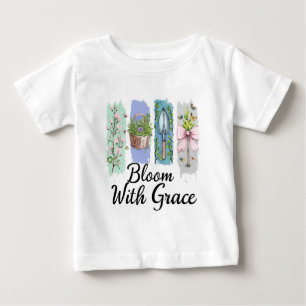 Camiseta De Bebé Bloom con arte floral Grace Garden