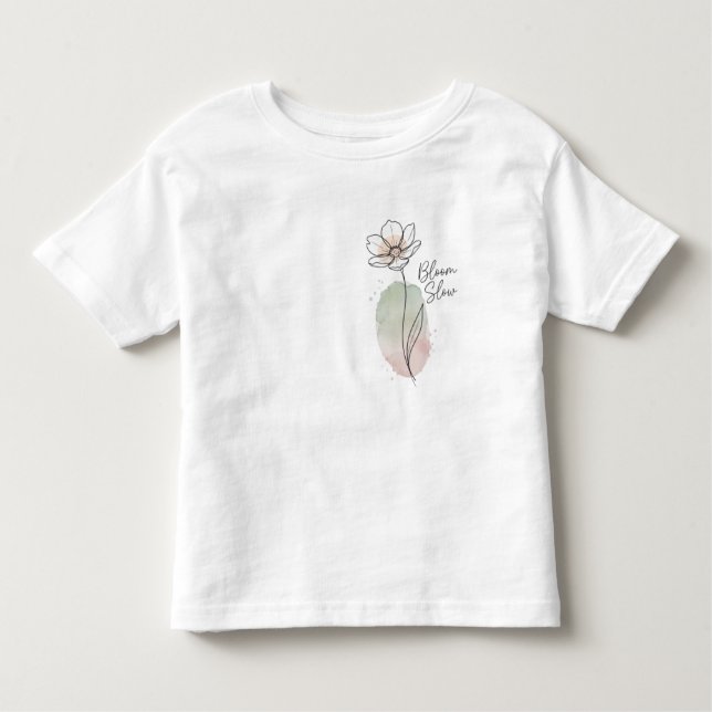 Camiseta De Bebé Bloom Slow Minimalist Floral Art (Anverso)