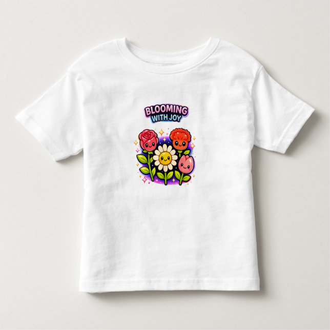 Camiseta De Bebé Blooming With Joy Garden – Cute Toddler Girl T-Sh (Anverso)