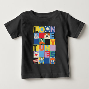 Camiseta De Bebé Bloques de comprobador de caracteres de LOONEY TUN