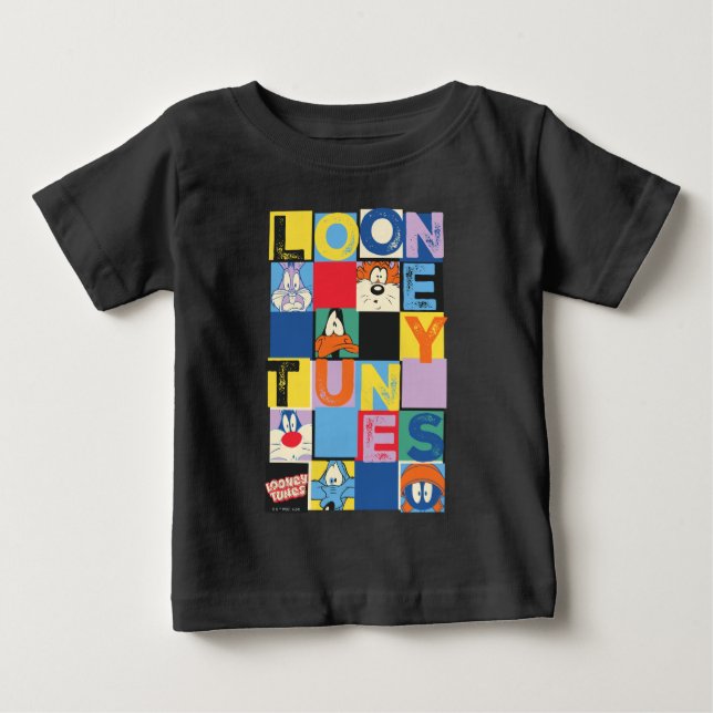 Camiseta De Bebé Bloques de comprobador de caracteres de LOONEY TUN (Anverso)