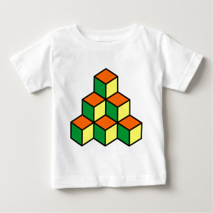 Camiseta De Bebé Bloques geométricos - Naranja verde y amarillo