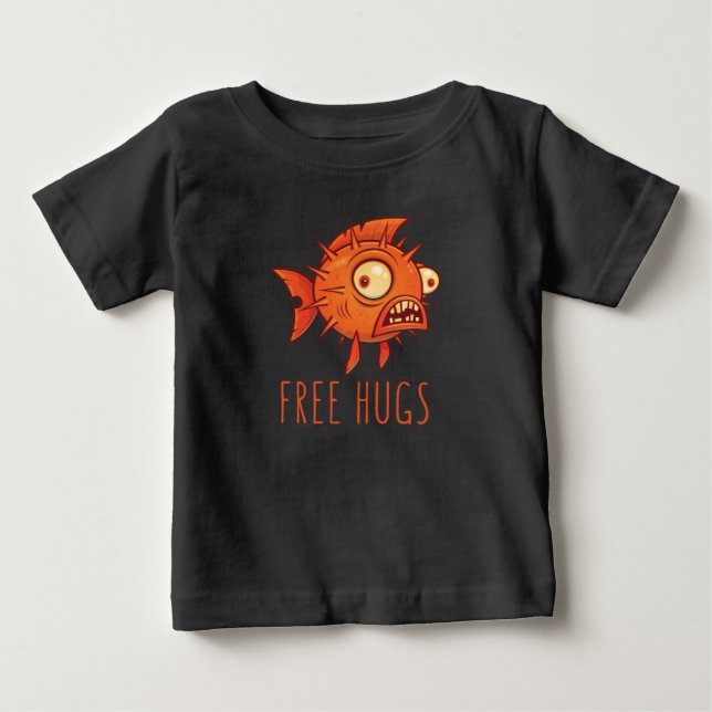 Camiseta De Bebé Blowfish Personalizado Abrazos gratis (Anverso)