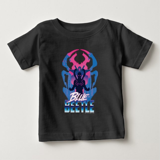 Camiseta De Bebé Blue Beetle Retrowave vs Graphic (Anverso)