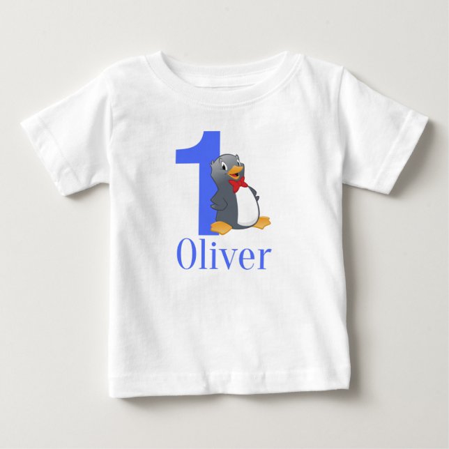Camiseta De Bebé Blue Boys 1er cumpleaños - Oliver Birthday (Anverso)