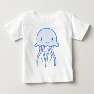 Camiseta De Bebé Blue Cute Jellyfish