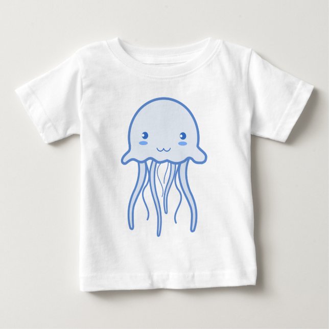 Camiseta De Bebé Blue Cute Jellyfish (Anverso)