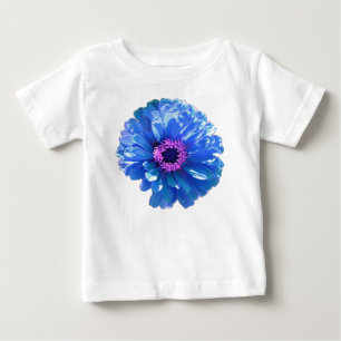 Camiseta De Bebé Blue Daisy, foto floral azul