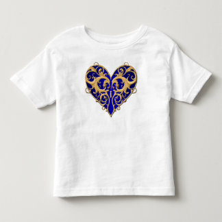 Camiseta De Bebé Blue Filigree Heart Shirt