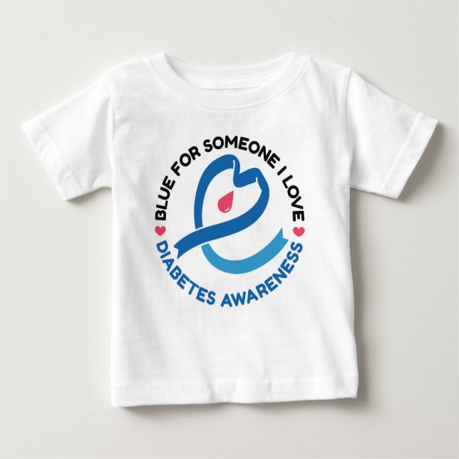 Camiseta De Bebé Blue for Someone I Love – Diabetes Awareness (Anverso)