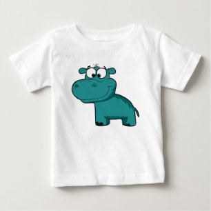 Camiseta De Bebé Blue Happy Hippo