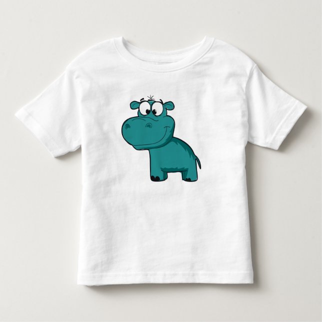 Camiseta De Bebé Blue Happy Hippo (Anverso)