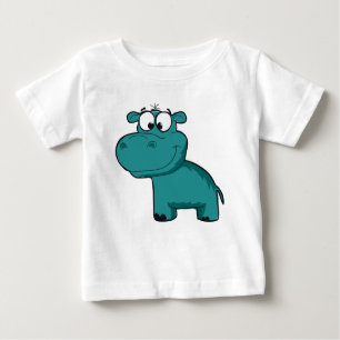 Camiseta De Bebé Blue Happy Hippo
