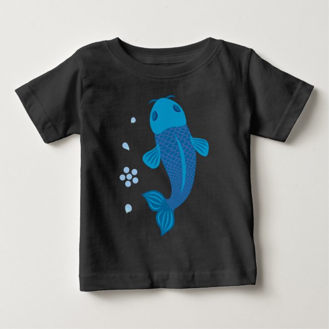 Camiseta De Bebé Blue Koi Fish (Anverso)