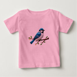 Camiseta De Bebé Blue Songbird on Branch Illustration
