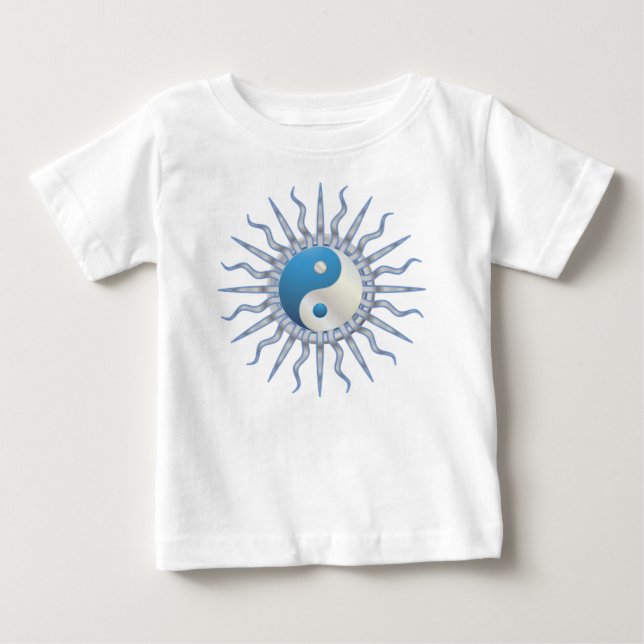 Camiseta De Bebé Blue Starburst Yin Yang (Anverso)