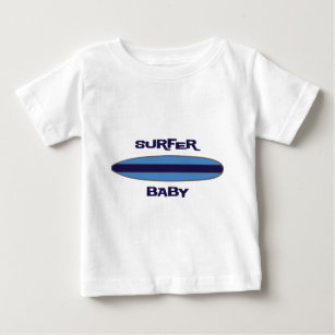 Camiseta De Bebé Blue Surfer Baby