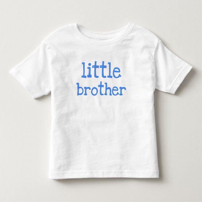 Camiseta De Bebé Blue Text Little Brother (Anverso)