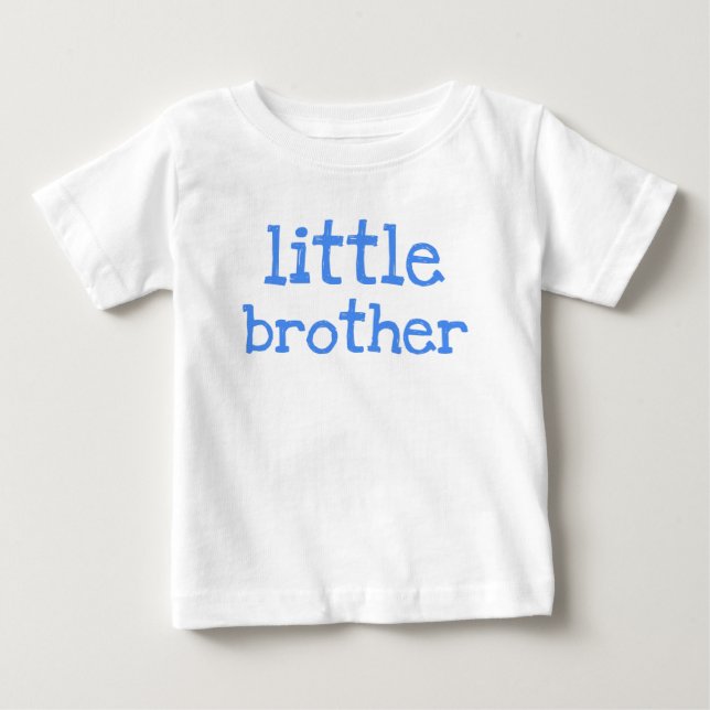 Camiseta De Bebé Blue Text Little Brother (Anverso)